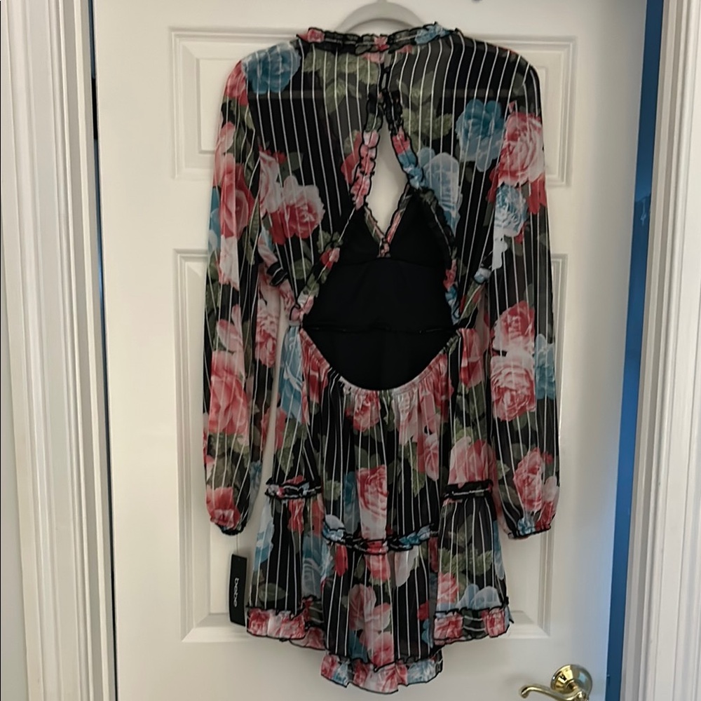 Black and Floral Dress by Bebe - Picture 2 of 8